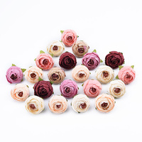 10 sztuk kwiaty ozdobne ścienne akcesoria ślubne wyprzedaż Diy prezenty Box sztuczne kwiaty Scrapbooking jedwabne róże herbaty 5